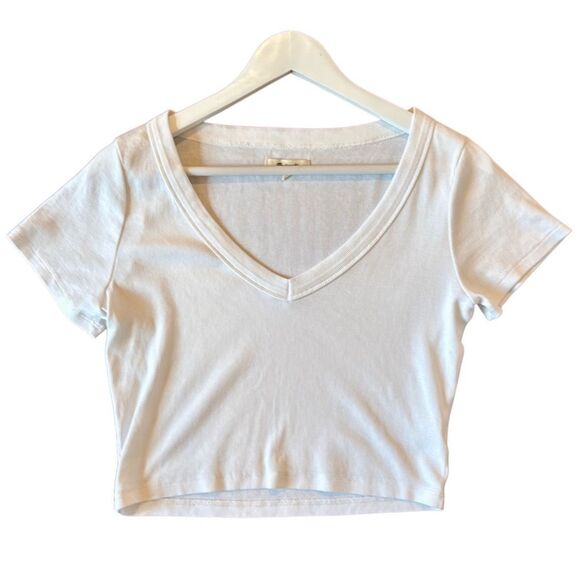 Madewell white ribbed bright side cropped tshirt size M - Picture 4 of 13